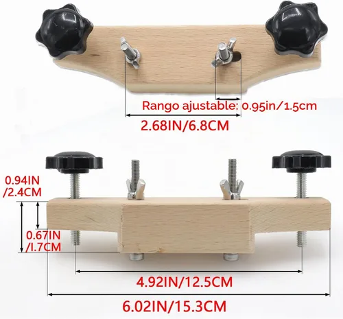 Vista 2 de Abrazadera de puente universal para guitarra acústica, puente de guitarra de arce premium, herramientas de reparación de luthier, ideal