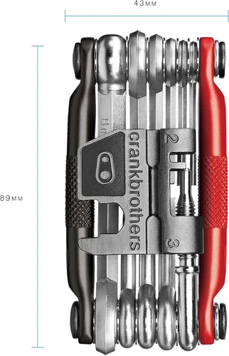 Vista 2 de Crankbrothers Multi Tool M 17 Negro Mate Rojo equipo de ciclismo