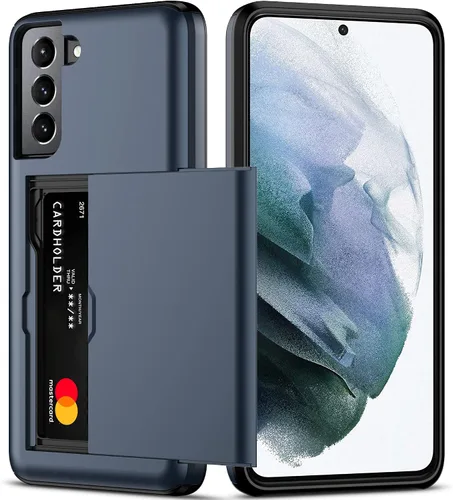 Vista 9 de Nvollnoe Funda para Samsung S20 FE con tarjetero de doble capa de protección resistente para Galaxy S20 FE, ranura para tarjeta oculta Funda delgada