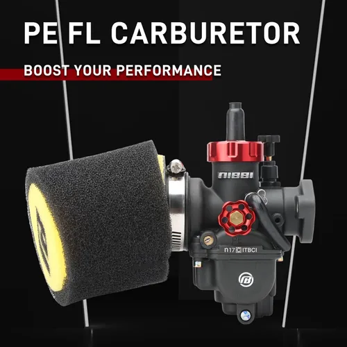 Vista 6 de Kit de Carburador NIBBI PE17, Carburador de 17 mm para Motocicleta con Filtro de Aire de Espuma - Compatible con Pitbike de 100 cc, 110 cc, Dirt