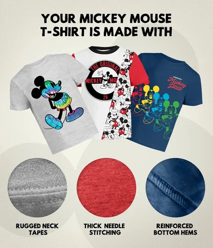Vista 6 de Disney Camiseta de Mickey Mouse para niños (ropa para niñas y niños) Fantasia Camiseta 2T, 3T, 4T, 5T, 6 niños pequeños y más