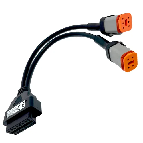 Vista 4 de Adaptador OBD2 para Harley 2 en 1 [4 pines + 6 pines] a cable de diagnóstico de motocicleta de 16 pines, conector de herramienta de escáner