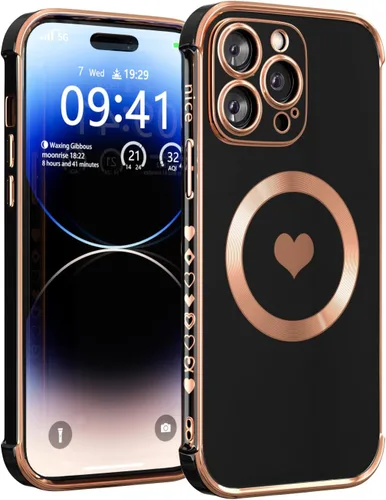 Vista 12 de Funda magnética para iPhone 12 para mujeres y niñas, compatible con magnética, suave y de lujo para iPhone 12, funda de teléfono