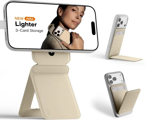 Vista 24 de MOFT Soporte de trípode para teléfono para iPhone, soporte para iPhone multiángulo, soporte para teléfono ligero y portátil, imanes fuertes, cuero