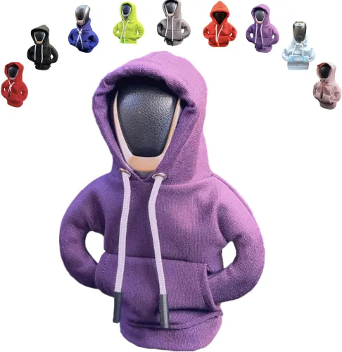 Vista 43 de Funda para palanca de cambios de automóvil, suéter divertido con pomo de palanca de cambios, sudadera con capucha para decoración y protección