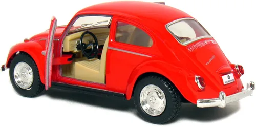 Vista 3 de 12 piezas en caja: 5" 1967 VW Classic Beetle escala 1:32 (negro/azul/rojo/amarillo)