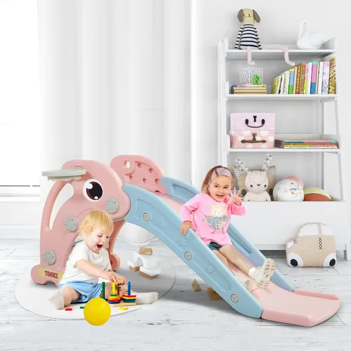 Vista 7 de TOBBI - Tobogán para niños, para interiores y exteriores Rosa