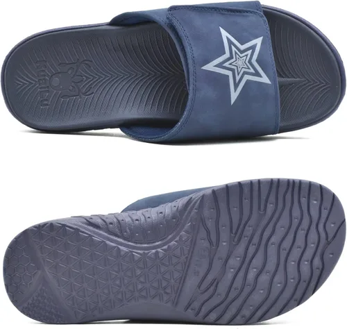 Vista 8 de KuaiLu Sandalias deportivas para hombre con cojín suave y soporte de arco para fascitis plantar, puntera abierta, ajustables, para interiores