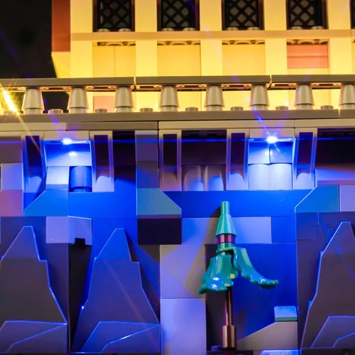 Vista 3 de Kit de luz LED mejorado para Lego The Great Hall, versión RC compatible con Lego 76435 (modelo no incluido)