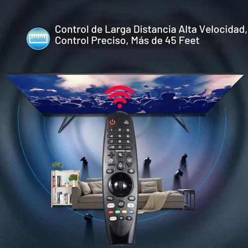 Vista 6 de Voice Magic Remote para LG TV - Control remoto universal para LG Nanocell WebOS, UHD, OLED, LCD, HD y Smart TV con puntero y función de voz