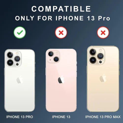 Vista 7 de CEDO Kickstand - Funda para iPhone 13 Pro, a prueba de golpes, transparente 3-Way Adjustable Metal Stand, Military-Grade Shockproof Bumper, Slim