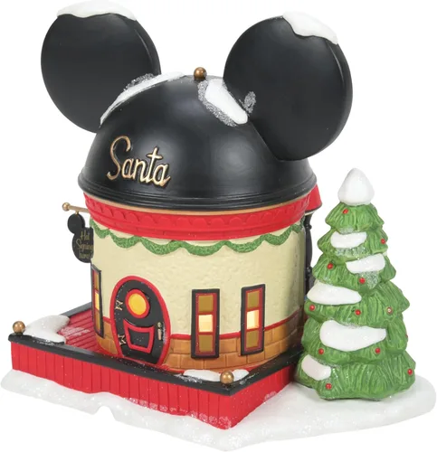 Vista 3 de Departamento 56 Villa de Disney Sombrero de orejas de Mickey Mouse, Edificio iluminado, 7.09 Pulgadas, Multicolor