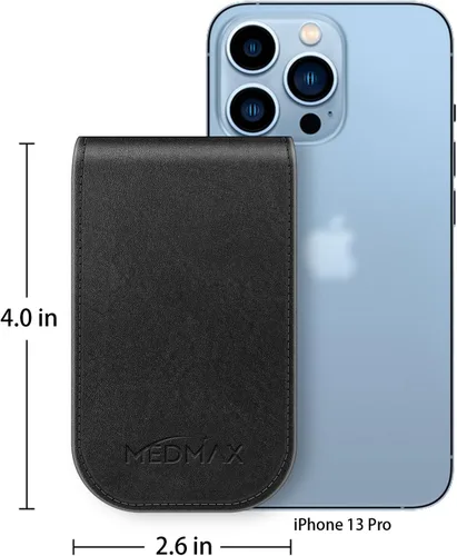 Vista 6 de Funda protectora de piel sintética con cordón desmontable para colgar Para Freestyle Libre 3 2 / Libre Reader, a prueba de golpes, para Negro