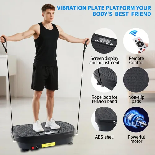 Vista 14 de Homesy Vibration Plate Exercise Machine, Vibrating Plate for Lymphatic Drainage, Full Body Shake Platform Board for Home Fitness and Fat Burning