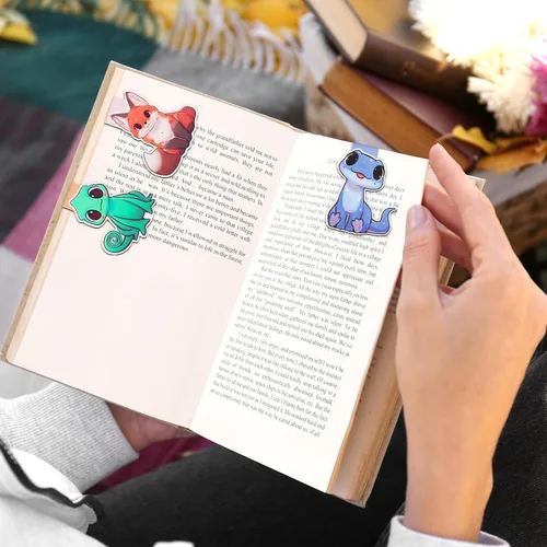 Vista 2 de Lindos Marcadores Magnéticos, Marcadores de Página de Animales, Marcadores de Libros para Niños, Amantes de los Libros, Estudiantes, Maestros