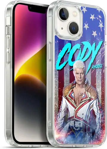 Vista 55 de Head Case Designs Funda de gel suave con licencia oficial de la WWE American Nightmare Flag Cody Rhodes Graphics compatible con Apple iPhone 7