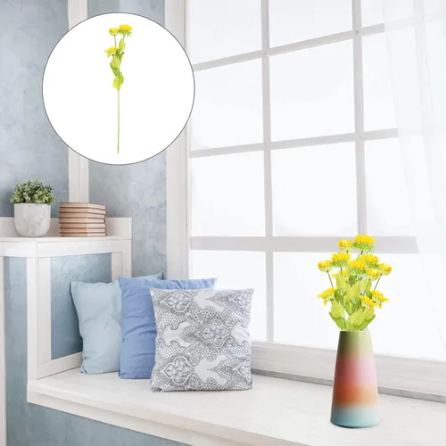 Vista 8 de Happyyami Paquete de 2 flores artificiales de girasoles de plástico, decoración versátil para espacios al azar