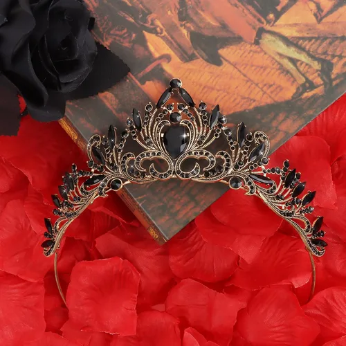 Vista 29 de Coronas para mujer Tiara para niñas Corona de princesa, 1 unidad (paquete de 1), Metal