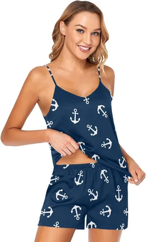 Vista 4 de KLL Hot Dog - Conjunto de pijama corto sin costuras para mujer, 2 piezas, ropa de dormir suave