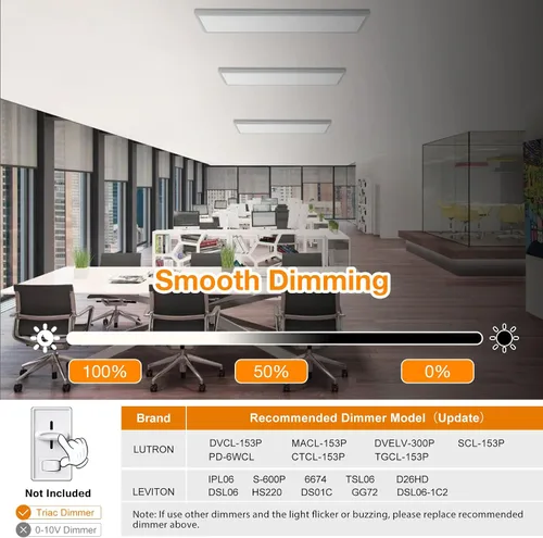 Vista 6 de 1x4 Lámpara plana LED para montaje en superficie, 3000K-4000K-5000K seleccionable y regulable con triac, lámpara de techo empotrada de 12x48