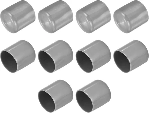 Vista 160 de uxcell 10 tapas de goma para extremos de 0.591 in de identificación, tapa de extremo redondo, protectores de rosca de tornillo, color negro