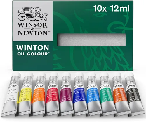 Vista 6 de Winsor & Newton Set de pintura al óleo Winton Color, fluorescente, 3 tubos de 37ml Pigmentos de artista, duraderos, resistentes a la luz