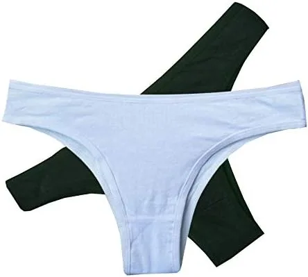 Vista 3 de Nightaste Ropa interior de bikini de algodón para mujer paquete de 5 piezas de cintura baja media cobertura de espalda