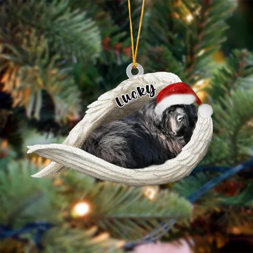 Vista 160 de Ángel durmiente de Afghan Hound para Navidad, adorno personalizado con el nombre del perro, adorno de Navidad personalizado para amantes de perros