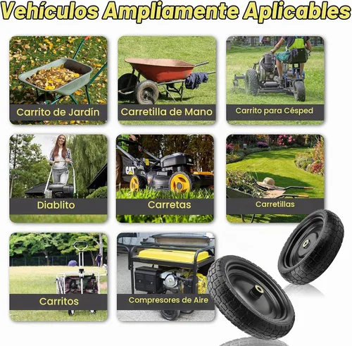 Vista 6 de Ruedas de 13 pulgadas para carritos Gorilla - Neumáticos de repuesto resistentes para carritos Gori-lla, neumático sin cámara de 13" para carritos