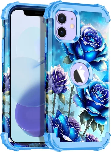 Vista 108 de Miqala Funda para iPhone 12, iPhone 12 Pro, que brilla en la oscuridad, tres capas, resistente a los golpes, protección de plástico duro + funda