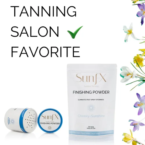 Vista 6 de SunFX Polvo fijador – Velo de acabado de bronceado post aerosol, polvo de bronceado sin sol, brillo translúcido, brillo corporal sin talcless