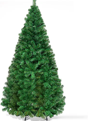 Vista 35 de Goplus Árbol de Navidad negro sin luz de 6 pies, árbol de Halloween artificial con 1036 puntas de rama, soporte de metal, árbol completo de Navidad