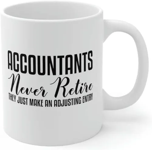 Vista 2 de Taza de contador retirado, taza de contabilidad de jubilación, divertida taza de contabilidad CPA para auditor jubilado (11 oz)
