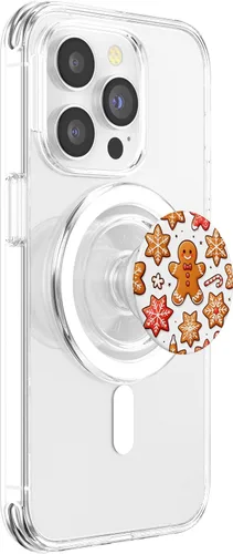 Vista 3 de Luces de árboles de Navidad, pan de jengibre, copo de nieve, amantes de las galletas, PopSockets MagSafe PopGrip para iPhone