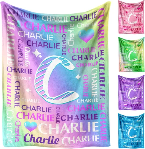 Vista 24 de Manta de bebé personalizada, manta con nombre personalizado para niños, bebés y adultos, mantas con animales personalizadas para niñas, niños