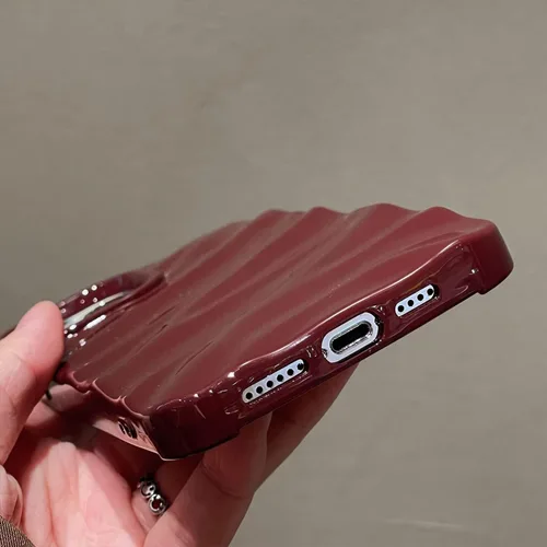 Vista 5 de Funda de teléfono con patrón de ondas de agua compatible con iPhone 14 Plus/15 Plus, bonita funda de lujo con forma de onda para mujeres y hombres