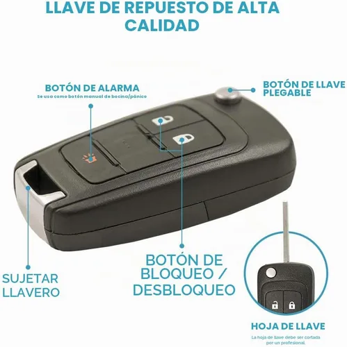 Vista 3 de Keyless2Go Repuesto para Mando a Distancia sin Llave, Llavero de Auto de 3 Botones Flip para OHT01060512