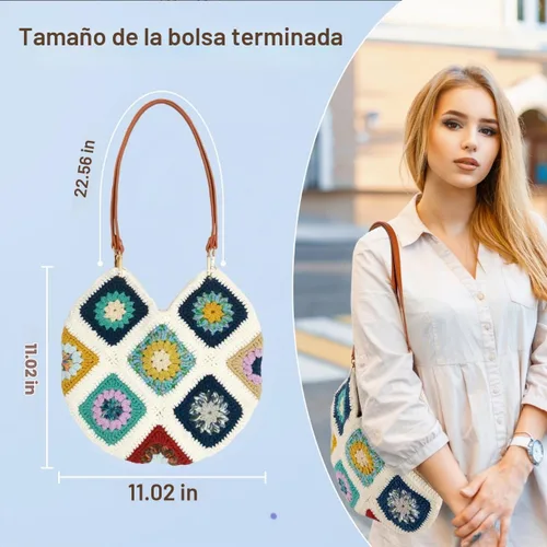 Vista 2 de Kit de ganchillo Hanfetch para avanzados o principiantes intermedios, video tutorial paso a paso e instrucciones detalladas. Suministros de Azul