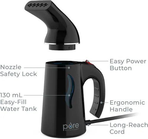 Vista 7 de PureSteam vaporizador de tela portátil. Diseño perfecto para el hogar y viajes