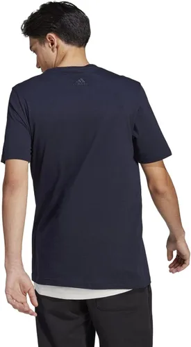 Vista 2 de adidas Camiseta básica con logotipo bordado lineal para hombre
