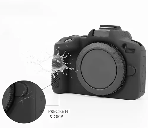Vista 4 de Funda protectora para cámara compatible con Canon EOS R50 EOSR50, bolsa de silicona de ajuste personalizado, almacenamiento compacto y ligero (negro)