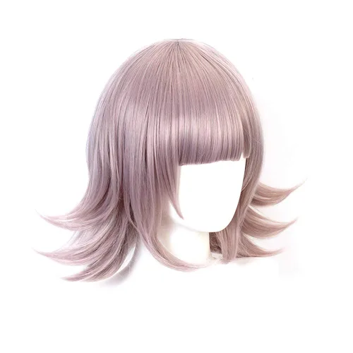 Vista 3 de ChiaKi Nanami - Pelucas para cosplay Danganronpa pelucas de anime para cosplay con gorra gratis