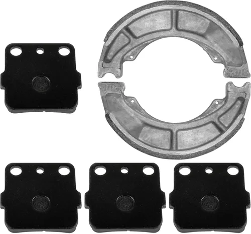 Vista 5 de Caltric Pastillas de freno delanteras y zapatas de freno traseras compatibles con Suzuki Lt-F250 Ozark 250 2007-2014