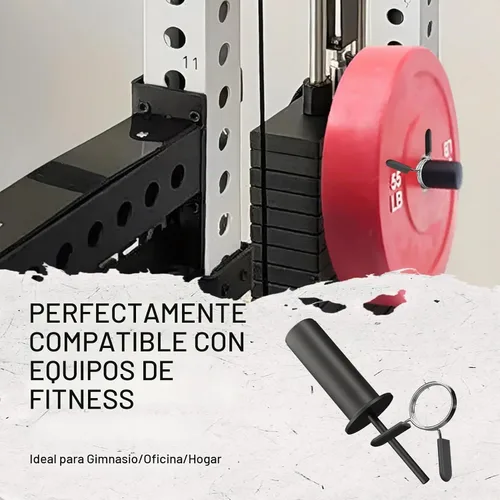 Vista 3 de Pasador de peso con collar de clip de resorte, se adapta a discos de peso Diámetro del pasador: 0.394 in. Longitud: 4.331 in