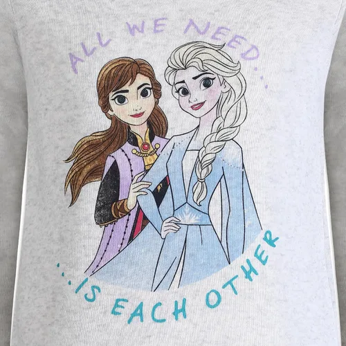 Vista 4 de Disney Frozen - Conjunto de 2 piezas con capucha y leggings para niñas, color azul y gris