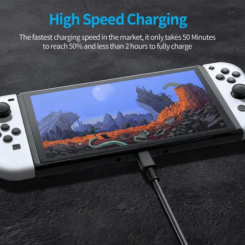Vista 3 de Cargador de interruptor – Carga en total menos de 2H – Adaptador de corriente USB C de 15 V 2.6 A de carga rápida con módulo IC mejorado, cable de 5