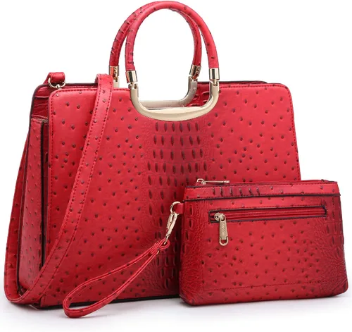 Vista 19 de Bolso de mano para mujer con asa superior, bolso de hombro, bolso tipo tote, cartera con billetera a juego 2-azul cocodrilo
