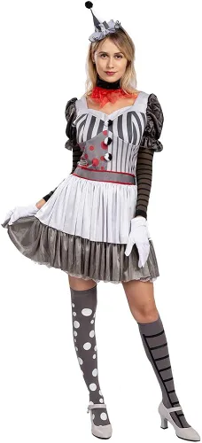 Vista 6 de Spooktacular Creations Disfraz de payaso espeluznante para mujer de Halloween