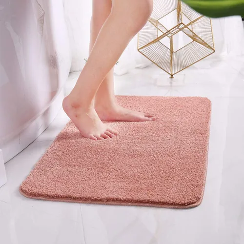 Vista 11 de Alfombra de baño de 16 x 24 pulgadas, microfibra de felpa lanuda absorbente de agua, lavable a máquina, antideslizante y suave, color azul oscuro