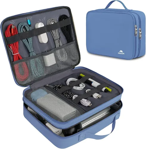 Vista 17 de MATEIN Bolsa organizadora de cables, bolsa de almacenamiento de viaje Negro (Antique Black)